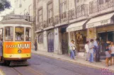 Postkort: Lissabon sporvognslinje 12E med motorvogn 581 på R. Santo António da Sé (1998)
