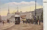 Postkort: Liverpool dobbeltdækker-motorvogn 444 foran Central Station (1920)