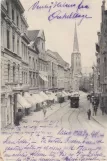 Postkort: Lübeck motorvogn 22 på Breite Straße (1894)