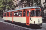 Postkort: Mainz sporvognslinje 50 med ledvogn 221 nær Hauptbahnhof (1970)