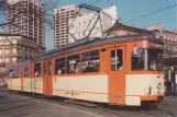 Postkort: Mainz sporvognslinje 51 med ledvogn 235 ved Hauptbahnhof (1988)