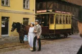 Postkort: Malmø museumsvogn 8 på Lilla Torv (1986)