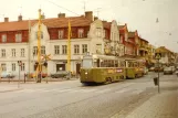 Postkort: Malmø sporvognslinje 4 med motorvogn 79 på Linnégatan (1973)
