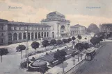 Postkort: Mannheim motorvogn 56 ved MA Hauptbahnhof (1929)