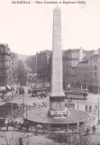 Postkort: Marseille på Place Castellane et Boulevard Baille (1900)