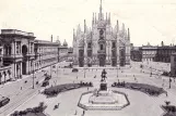 Postkort: Milano foran Duomo (1900)