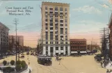 Postkort: Montgomery Lightning Route i krydset Court Square/Washington avenue (1889)