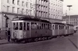 Postkort: München sporvognslinje 17 med motorvogn 502 ved Hauptbahnhof (1953)
