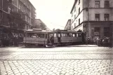 Postkort: München sporvognslinje 19 med bivogn 690 i krydset Bayerstraße/Hermann-Lingg-Straße (1917)