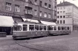 Postkort: München sporvognslinje 19 med motorvogn 942 ved Marienplatz, Pasinger (1959)