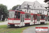 Postkort: Naumburg (Saale) turistlinje 4 med ledvogn 405 i krydset Vogelwiese/Jakobsring (2002)