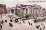Postkort: New York nær New Puplic Library (1910)