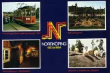Postkort: Norrköping museumslinje 1 med motorvogn 16 på Norra Promenaden (1984)