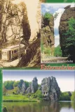 Postkort: Paderborn regionallinje Horn med motorvogn 23 nær Externsteine (1920-1936)