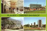 Postkort: Plauen sporvognslinje 4 ved Oberer Bahnhof, Stadtpark (1975)
