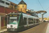 Postkort: Potsdam sporvognslinje 90 med lavgulvsledvogn 401 "Potsdam" ved S Hauptbahnhof (2002)