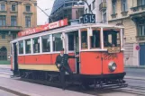 Postkort: Prag sporvognslinje 15 med motorvogn 2294 på Na Poříčí (1980)