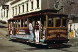 Postkort: San Francisco kabelbane California med kabelsporvogn 59 i krydset California Street/Powell Street (1994)