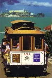 Postkort: San Francisco kabelbane Powell-Hyde med kabelsporvogn 26 på Hyde Street (1971)