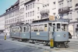 Postkort: Schaffhausen sporvognslinje 1 med motorvogn 10 ved Bahnhof (1961)