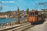 Postkort: Sóller sporvognslinje med motorvogn 4 i Puerto de Sóller (1963)
