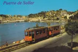 Postkort: Sóller sporvognslinje med motorvogn 4 på Carrer de la Marina (1963)