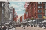 Postkort: St. Louis i krydset Washington Ave/Broadway (1923)