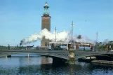 Postkort: Stockholm motorvogn 143 på Vasabron (1989)
