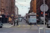 Postkort: Stockholm sporvognslinje 13 med motorvogn 171 i krydset Drottningholmsvägen/Sankt Eriksgatan (1962)