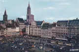 Postkort: Strasbourg på Place Kléber (1955)