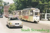 Postkort: Strausberg sporvognslinje 89 med motorvogn 06 ved Lustgarten (1989)