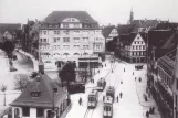 Postkort: Ulm Ringlinje med motorvogn 12 på Münsterplatz (1912)