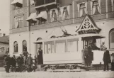 Postkort: Ulricehamn motorvogn 1 foran Stora Hotellet (Hotell Bogesund) (1911-1917)