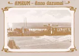Postkort: Vitdyn, Amrum sporvognslinje Amrumer Inselbahn nær Hafen (1939)