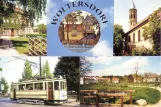 Postkort: Woltersdorf museumslinje Tramtouren med museumsvogn 2 ved Thälmannplatz (1990)