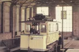 Postkort: Wuppertal Barmer Bergbahn med motorvogn Barmer Bergbahn 1 ved Toelleturm  Bergbahnhof (1970)