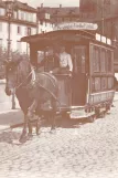 Postkort: Zürich hestesporvognslinje med hestesporvogn 13 på Bahnhofstr. / HB (1898)