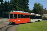 Postkort: Zürich sporvognslinje 11 med ledvogn 2028 ved Rehalp (1984)