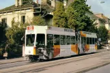 Postkort: Zürich sporvognslinje 15 med ledvogn 2093 ved Sonneggstr. (1991)