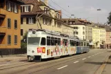 Postkort: Zürich sporvognslinje 7 med ledvogn 1651 på Albisstrasse (1988)