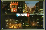 Postkort: Zürich turistlinje Märlitram med museumsvogn 1208 på Bahnhofstrasse (1995)