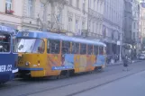 Prag sporvognslinje 22 med motorvogn 7147 ved Národní třída (2005)