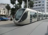 Rabat sporvognslinje L2 med lavgulvsledvogn 019 på Place Melillia (2018)