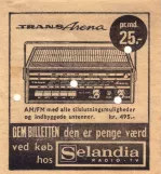 Rabatbillet: Billetten er penge værd ved køb hos Selandia Radio-TV
 (1960-1970)