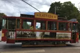 Riga turistlinje Rīga Retro Tram med museumsvogn 1901 ved 13.janvāra iela (2018)