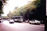 Rom sporvognslinje 13 med motorvogn 2211 på Via Marmorata (1991)