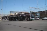 Rom sporvognslinje 19 med lavgulvsledvogn 9107 nær Porta Maggiore (2010)