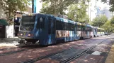 Sacramento sporvognslinje Blå med ledvogn 215 ved St. Rose of Lima Park (2021)
