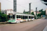Saint-Étienne sporvognslinje T3 med lavgulvsledvogn 930 ved Bellevue (2007)