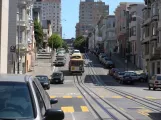 San Francisco kabelbane Powell-Mason med kabelsporvogn 4 på Mason Street (2009)